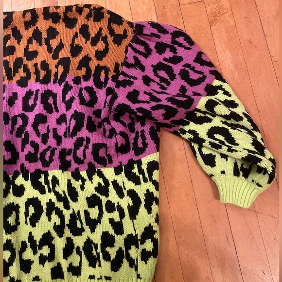 Farm Rio Mixed Leopard Neon Cardigan - Picture 7 of 7